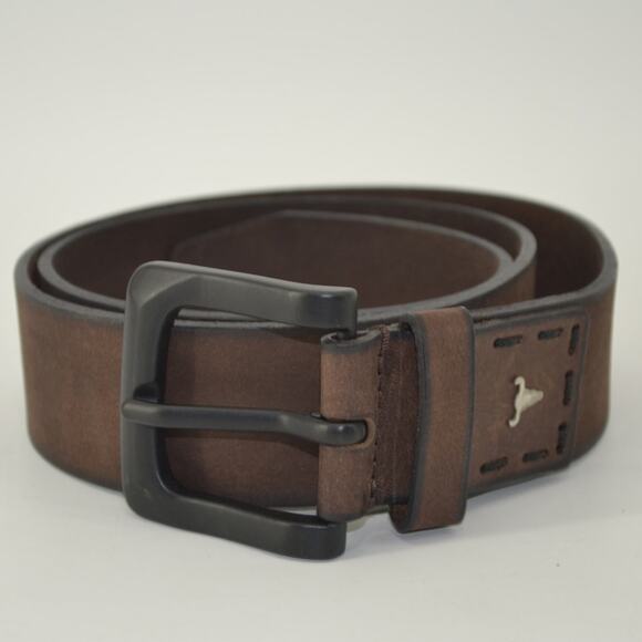 American Bison Brown Leather Belt Durable Mens Classic Sz 32 - Picture 2 of 11